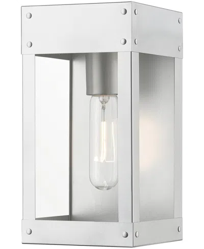 Livex Barrett 1 Light Outdoor Wall Lantern In Painted Satin Nickel With