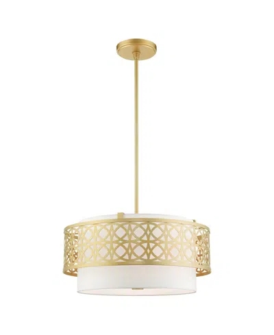 Livex Calinda 4 Lights Pendant Chandelier In Gold-tone