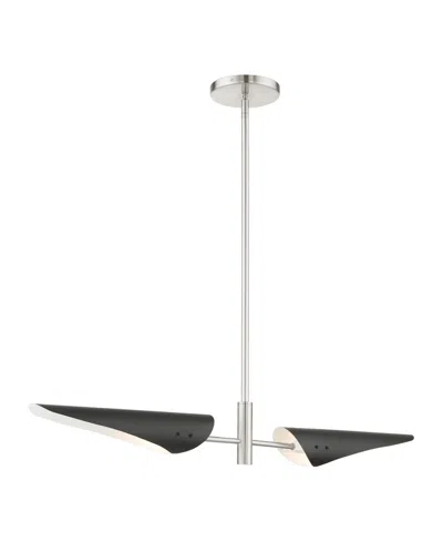 Livex Capistrano 2 Lights Linear Chandelier In Silver-tone