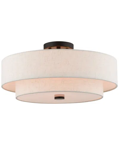 Livex Claremont 4-light Semi-flush Mount In English Bronze