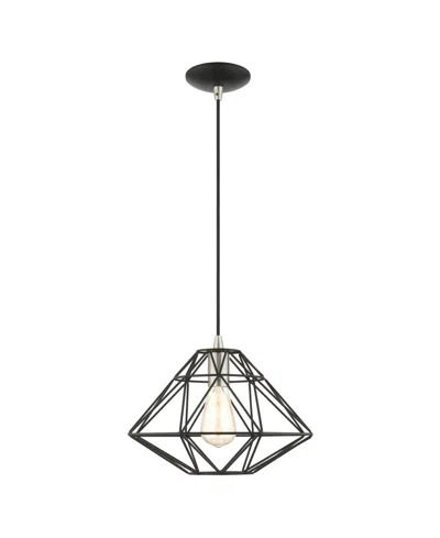 Livex Geometric 1 Light Pendant In Black