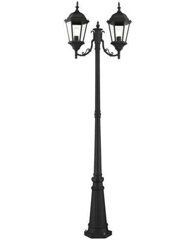 Livex Hamilton 2 Light Outdoor Post Light In Textured Black