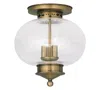 Livex Harbor 3-light Flush Mount In Antique Br