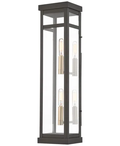 Livex Hopewell 2-light Outdoor Wall Lantern In Bronze
