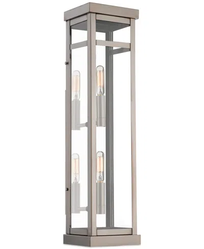 Livex Hopewell 2-light Outdoor Wall Lantern In Brushed Nickel