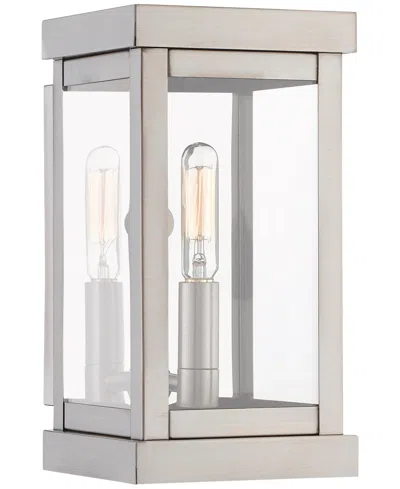 Livex Hopewell Outdoor Wall Lantern In Brushed Nickel