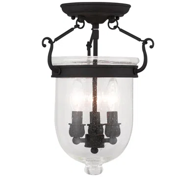 Livex Jefferson 3-light Flush Mount In Black