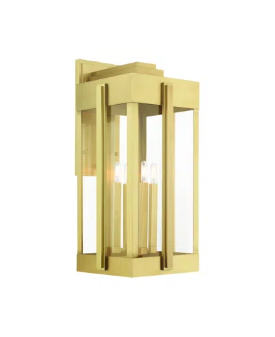 Livex Lexington 4 Lights Outdoor Wall Lantern In Gold-tone