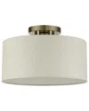 Livex Lighting 1 Light Antique Brass Medium Semi-flush In Gold