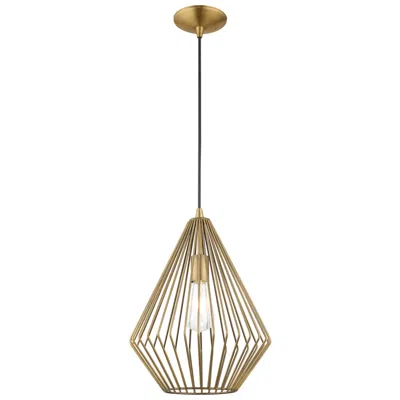 Livex Lighting 1 Light Antique Brass Mini Pendant