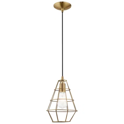 Livex Lighting 1 Light Antique Brass Mini Pendant