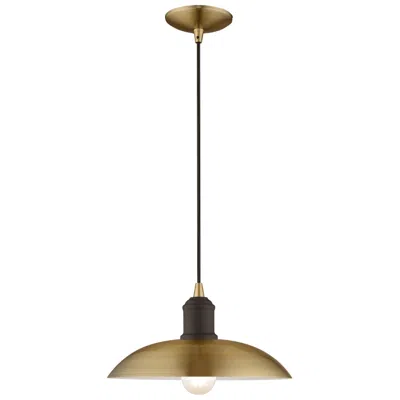 Livex Lighting 1 Light Antique Brass Mini Pendant In Gold