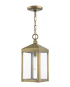 Livex Lighting 1-light Antique Brass Outdoor Pendant Lantern In Metallic