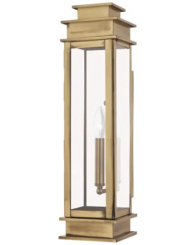 LIVEX LIGHTING LIVEX LIGHTING 1-LIGHT ANTIQUE BRASS OUTDOOR WALL LANTERN