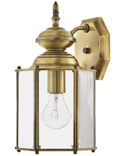 Livex Lighting 1-light Antique Brass Outdoor Wall Lantern In Gold