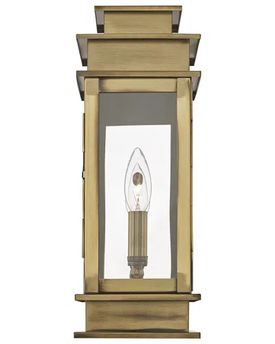 Livex Lighting 1-light Antique Brass Outdoor Wall Lantern In Gold