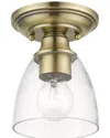 Livex Lighting 1 Light Antique Brass Petite Semi-flush In Gold