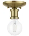 Livex Lighting 1 Light Antique Brass Single Flush Mount In Gold