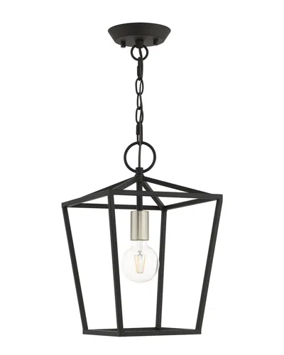 Livex Lighting 1-light Black Convertible Semi Flush Lantern