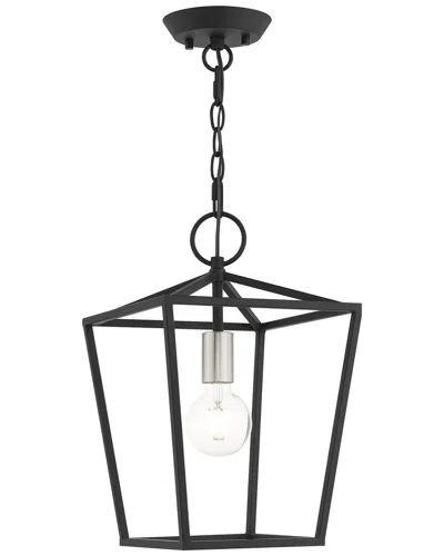 Livex Lighting 1-light Black Convertible Semi Flush Lantern