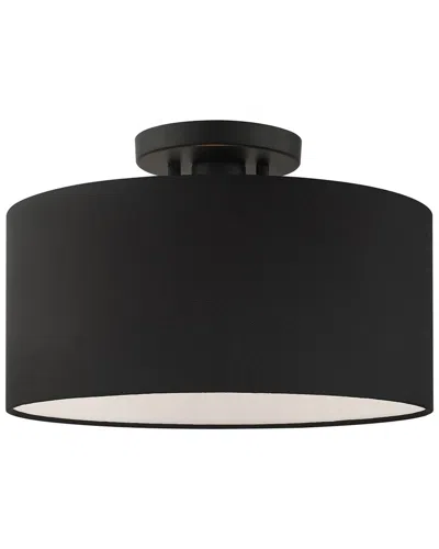 Livex Lighting 1 Light Black Medium Semi-flush