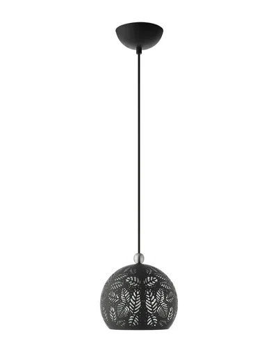 Livex Lighting 1-light Black With Brushed Nickel Accents Pendant