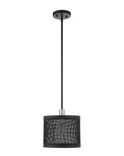 Livex Lighting 1-light Black With Brushed Nickel Accents Pendant