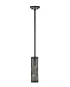 Livex Lighting 1-light Black With Brushed Nickel Accents Pendant In Black