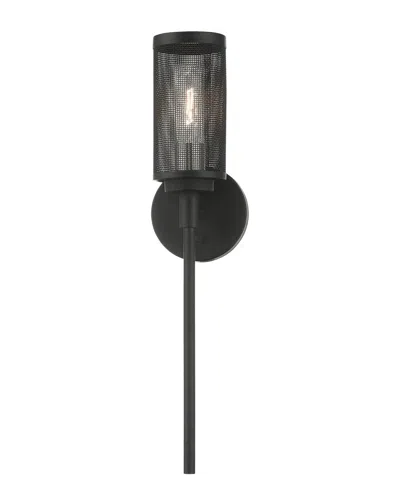 Livex Lighting 1-light Black With Brushed Nickel Accents Sconce