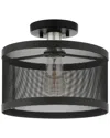 Livex Lighting 1-light Black With Brushed Nickel Accents Semi Flush Pendant In Black