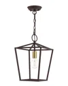 Livex Lighting 1-light Bronze Convertible Semi Flush Lantern In Bronze