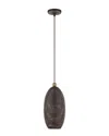 Livex Lighting 1-light Bronze With Antique Brass Accents Pendant In Bronze