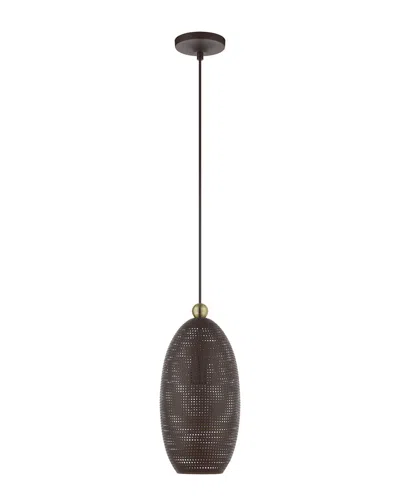 Livex Lighting 1-light Bronze With Antique Brass Accents Pendant