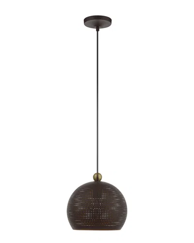 Livex Lighting 1-light Bronze With Antique Brass Accents Pendant