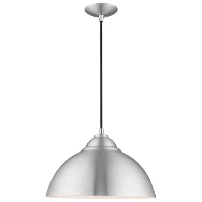 Livex Lighting 1 Light Brushed Aluminum Mini Pendant