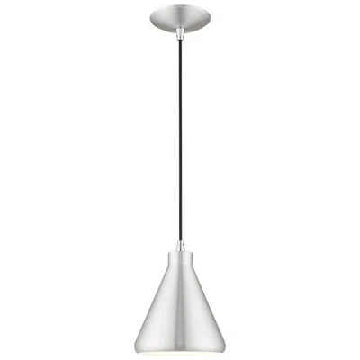 Livex Lighting 1 Light Brushed Aluminum Mini Pendant