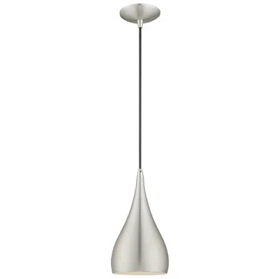 Livex Lighting 1 Light Brushed Aluminum Mini Pendant