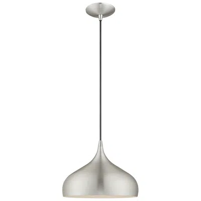 Livex Lighting 1 Light Brushed Aluminum Mini Pendant
