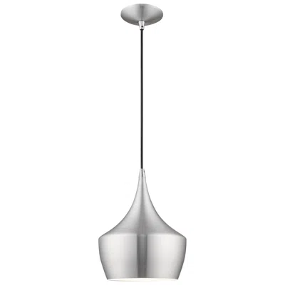 Livex Lighting 1 Light Brushed Aluminum Mini Pendant In Silver