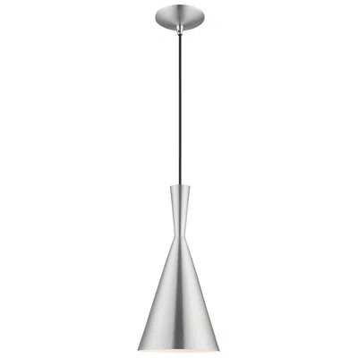 Livex Lighting 1 Light Brushed Aluminum Mini Pendant