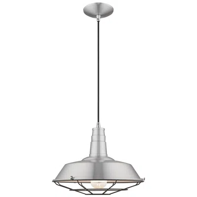 Livex Lighting 1 Light Brushed Aluminum Mini Pendant