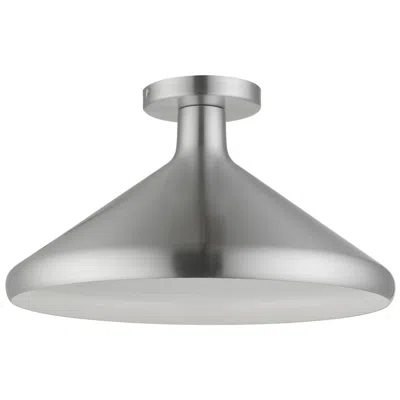 Livex Lighting 1 Light Brushed Aluminum Semi-flush