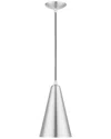 Livex Lighting 1 Light Brushed Aluminum With Polished Chrome Accents Mini  Pendant In Silver