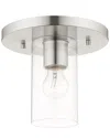 Livex Lighting 1-light Brushed Nickel Flush Pendant In Metallic