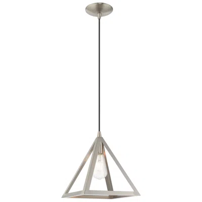 Livex Lighting 1 Light Brushed Nickel Mini Pendant In Gray