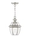 Livex Lighting 1-light Brushed Nickel Outdoor Pendant Lantern
