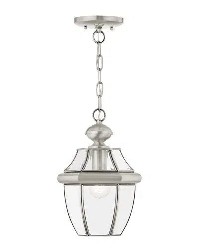 Livex Lighting 1-light Brushed Nickel Outdoor Pendant Lantern