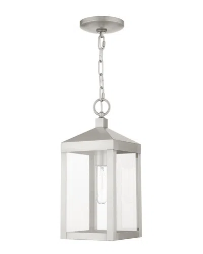 Livex Lighting 1-light Brushed Nickel Outdoor Pendant Lantern In Metallic