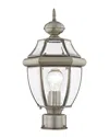 Livex Lighting 1-light Brushed Nickel Outdoor Post Top Lantern