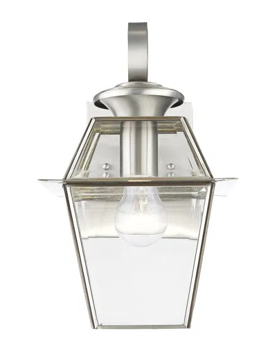 Livex Lighting 1-light Brushed Nickel Outdoor Wall Lantern